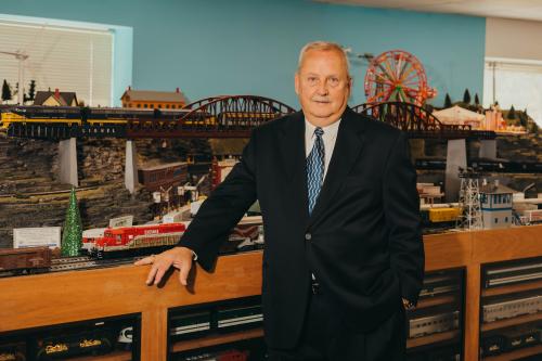 Dean Mayfield with Trains